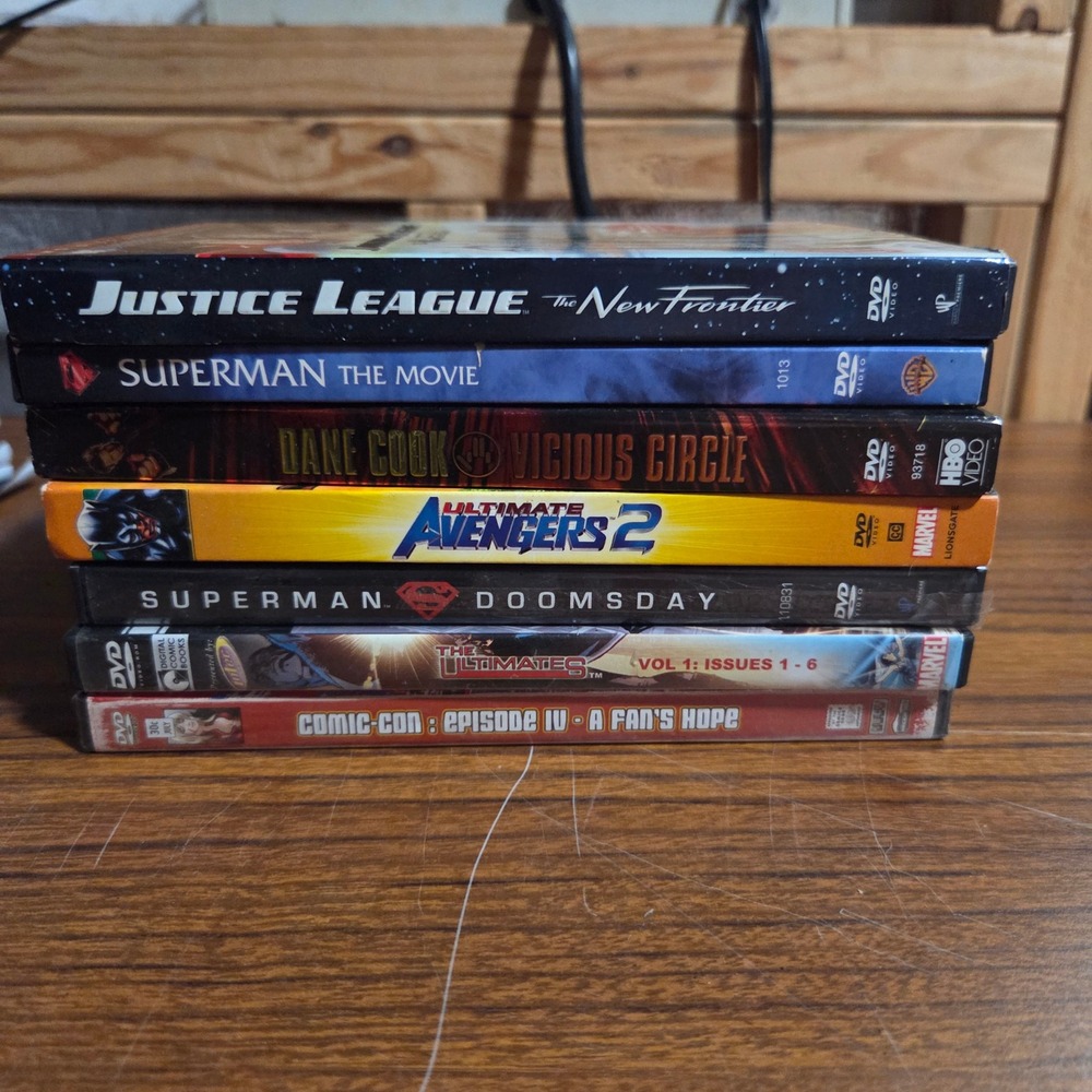 DVD Lot Justice League Superman Ultimate Avengers Dane Cook Comic-Con 7 Movies